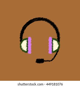 flat vector icon design collection  music headphones