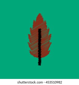 flat vector icon design collection  leaf of tree