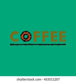  flat vector icon design collection  coffee emblem and donut