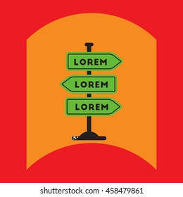 flat vector icon design collection road sign