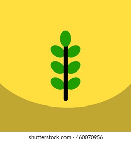 flat vector icon design collection  tree leaf