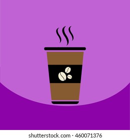  flat vector icon design collection  cup of hot coffee
