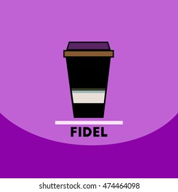 flat vector icon design collection  fidel coffee to go