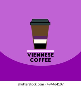 flat vector icon design collection  viennese coffee to go