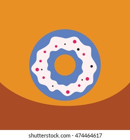 flat vector icon design collection  donut with cream