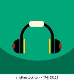 flat vector icon design collection  music headphones