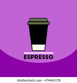 flat vector icon design collection  cup of espresso