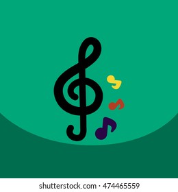 flat vector icon design collection  music note