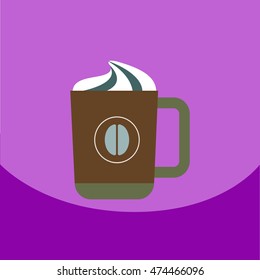 flat vector icon design collection  cup of cappuccino