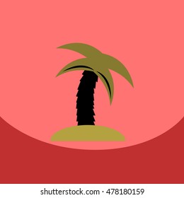 flat vector icon design collection  palm tree silhouette