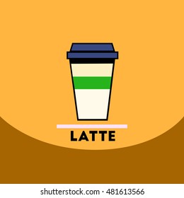 flat vector icon design collection  latte to go