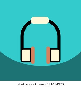 flat vector icon design collection  music headphones