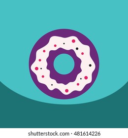 flat vector icon design collection  donut with cream