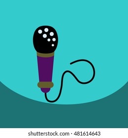 flat vector icon design collection  microphone in flat style