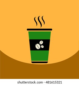  flat vector icon design collection  cup of hot coffee