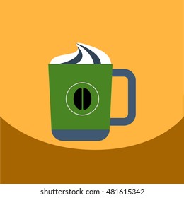 flat vector icon design collection  cup of cappuccino