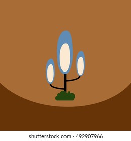 flat vector icon design collection  tree silhouette