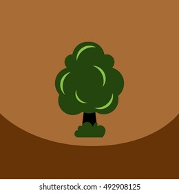 flat vector icon design collection  tree silhouette