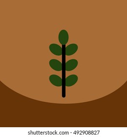 flat vector icon design collection  tree leaf