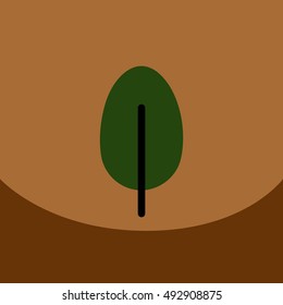 flat vector icon design collection  tree leaf