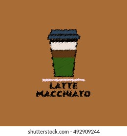 flat vector icon design collection  latte macchiato to go