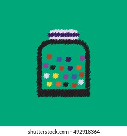 flat vector icon design collection candy in jar