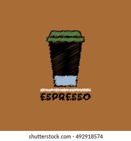 flat vector icon design collection  cup of espresso