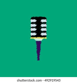 flat vector icon design collection  microphone in flat style