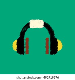 flat vector icon design collection  music headphones