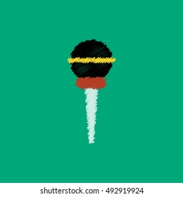 flat vector icon design collection  microphone in flat style