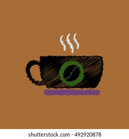 flat vector icon design collection  cup of hot coffee