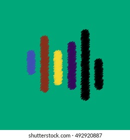 flat vector icon design collection  sound and audio waves