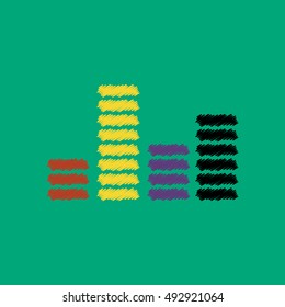 flat vector icon design collection  sound and audio waves