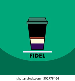 flat vector icon design collection  fidel coffee to go