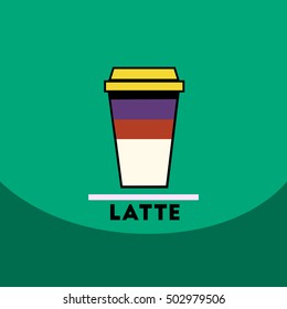 flat vector icon design collection  latte to go