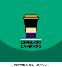 flat vector icon design collection  espresso campano to go