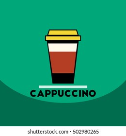 flat vector icon design collection  cappuccino to go