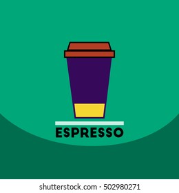 flat vector icon design collection  cup of espresso