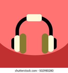 flat vector icon design collection  music headphones