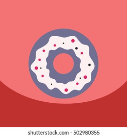 flat vector icon design collection  donut with cream