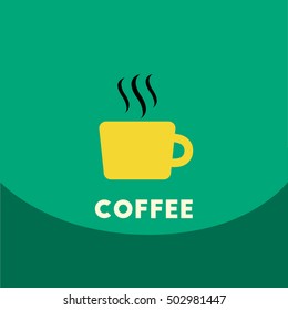  flat vector icon design collection  cup of hot coffee