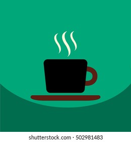  flat vector icon design collection  cup of hot coffee