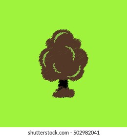 flat vector icon design collection  tree silhouette