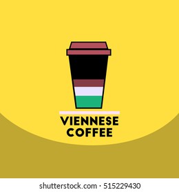 flat vector icon design collection viennese coffee to go
