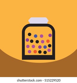flat vector icon design collection candy in jar