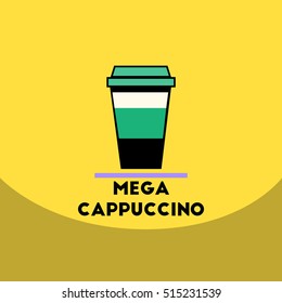 flat vector icon design collection mega cappuccino