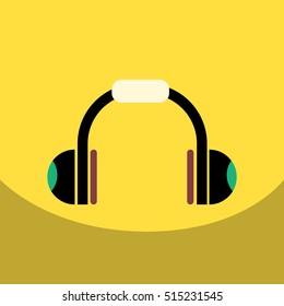 flat vector icon design collection music headphones