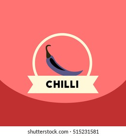 flat vector icon design collection chilli emblem