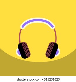 flat vector icon design collection music headphones