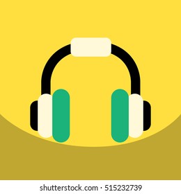 flat vector icon design collection music headphones